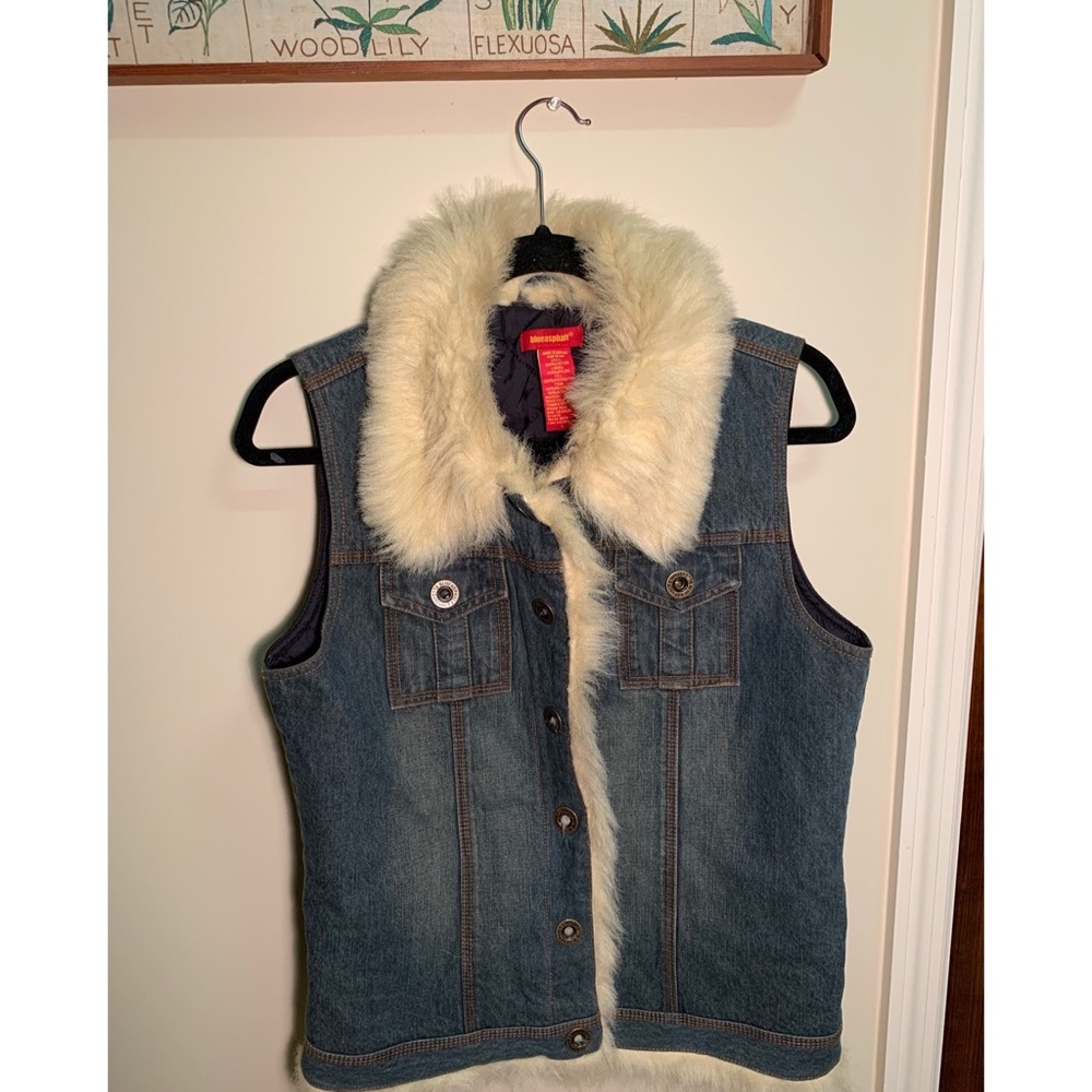 Y2K | Blue Asphalt Fur Lined Denim Vest